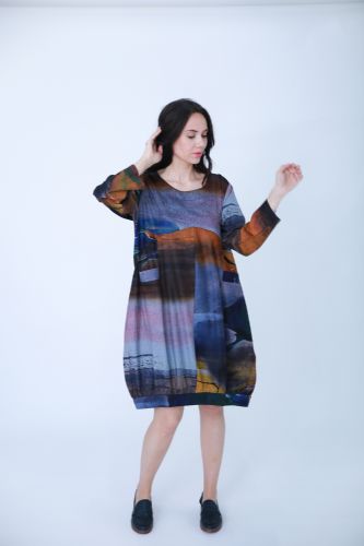 Artistic Abstract Print Dress